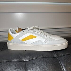 Thousand Fell Men's Court Low Top Sneaker White Grey Yellow Size 12 Shoes